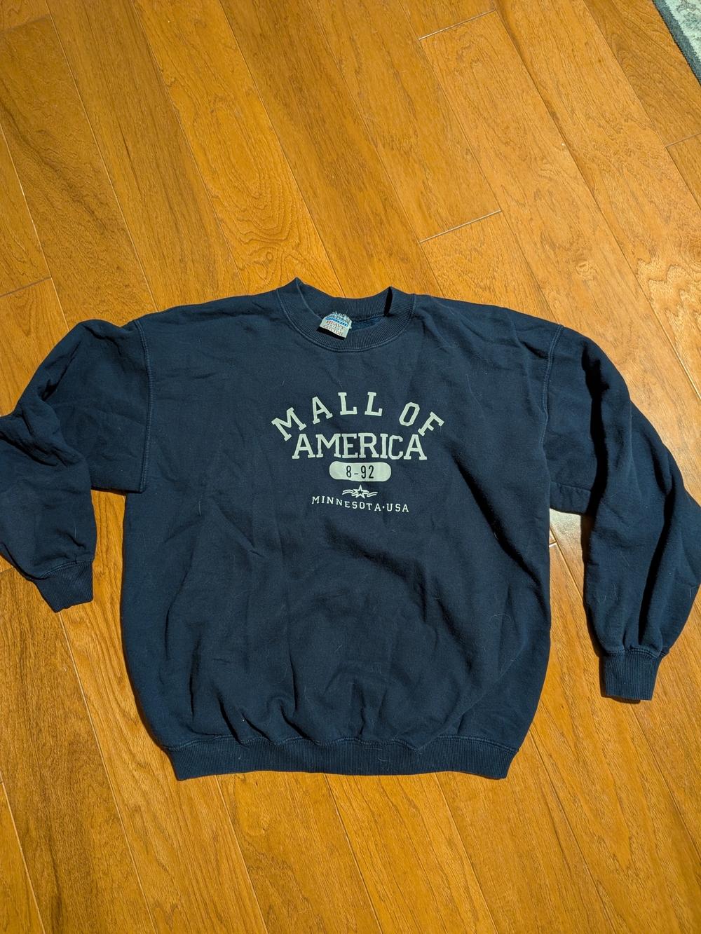 Vintage Navy Crewneck Sweatshirt with Mall of America Graphic Gildan 90s - Sz L